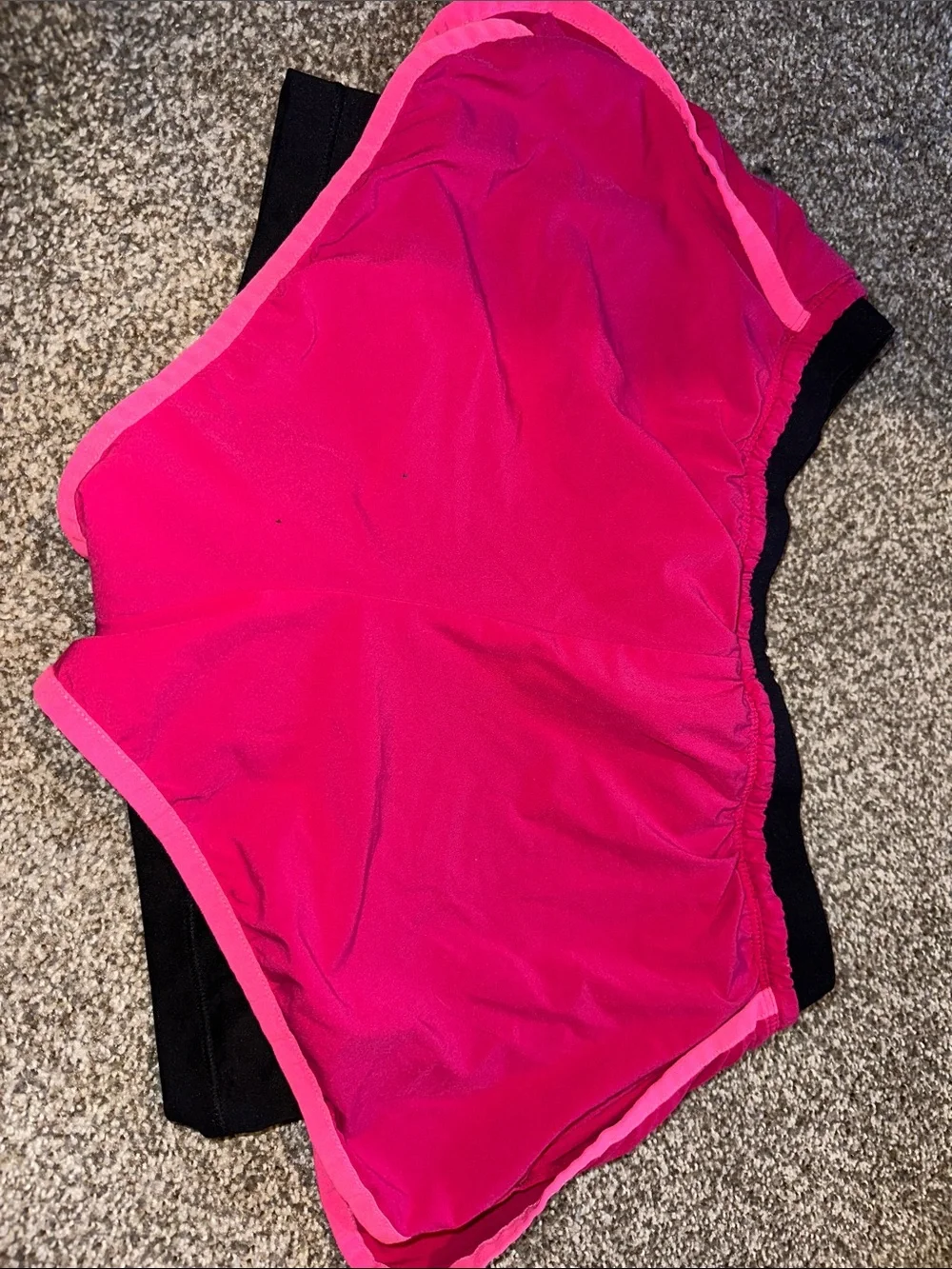 Nike Women's Hot Pink and Black Athletic Shorts